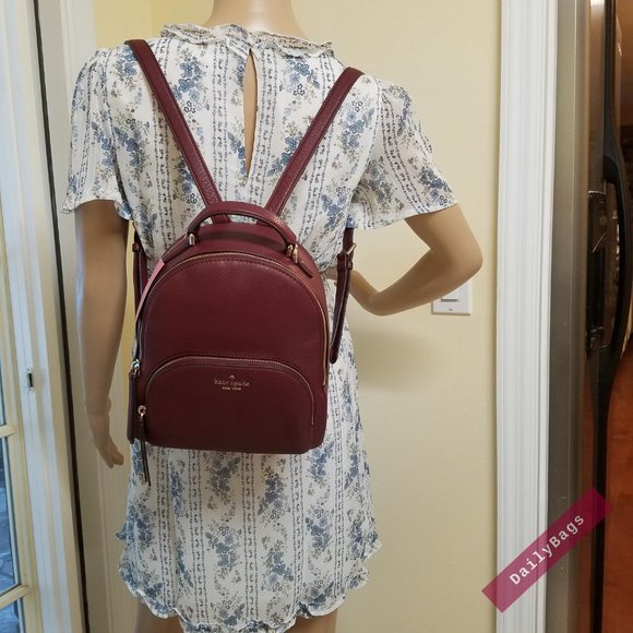 KATE SPADE MEDIUM JACKSON BACKPACK CHERRYWOOD RED - Picture 8 of 13